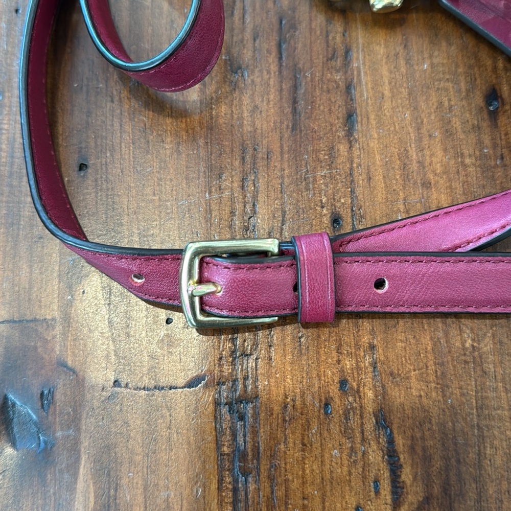 Coach Crossbody Purse Raspberry Pink/Red - Picture 6 of 9